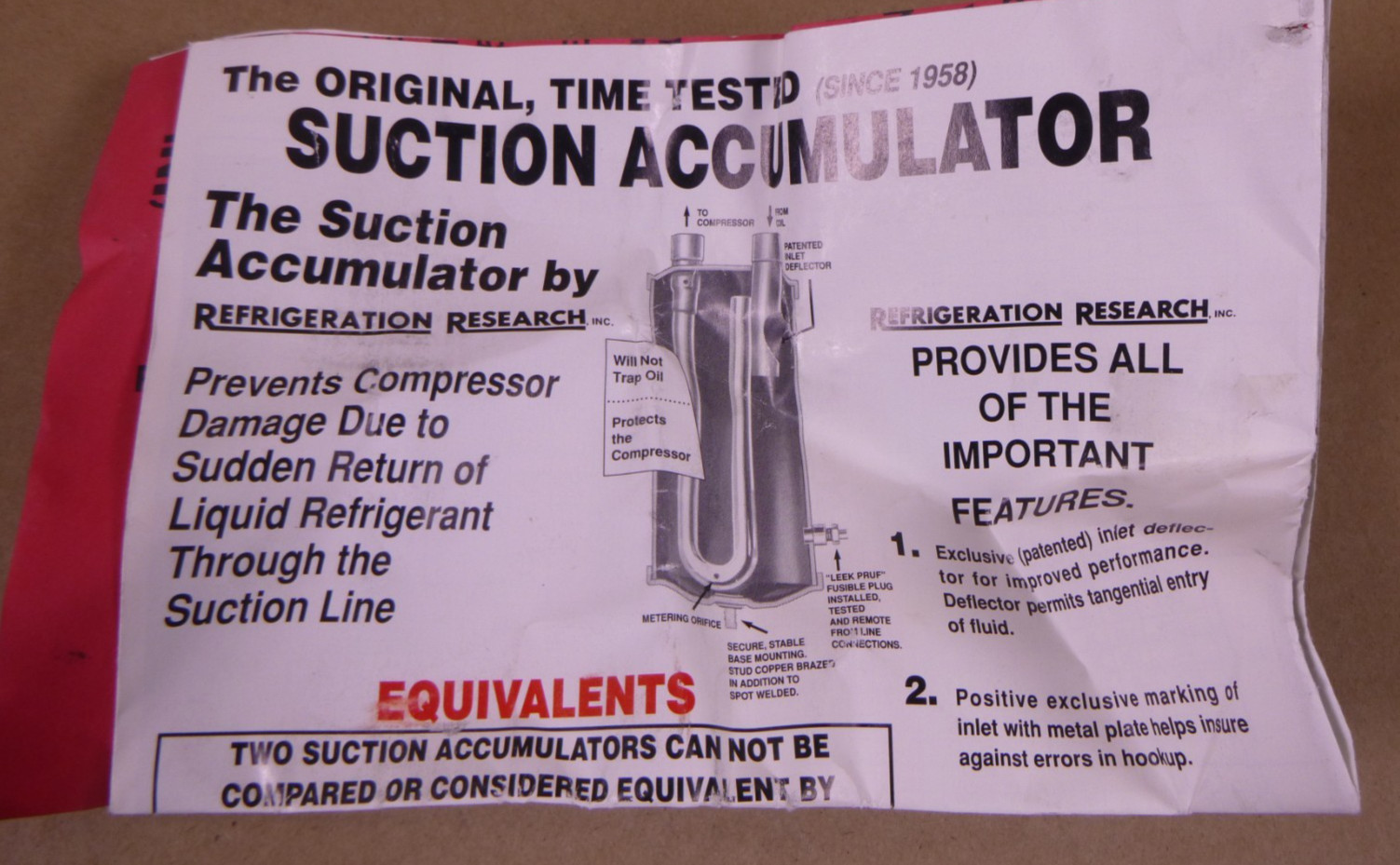 Refrigeration Research 6″ X 24.8″, 1-3/8″ Line Vertical Suction Accumulator 3743