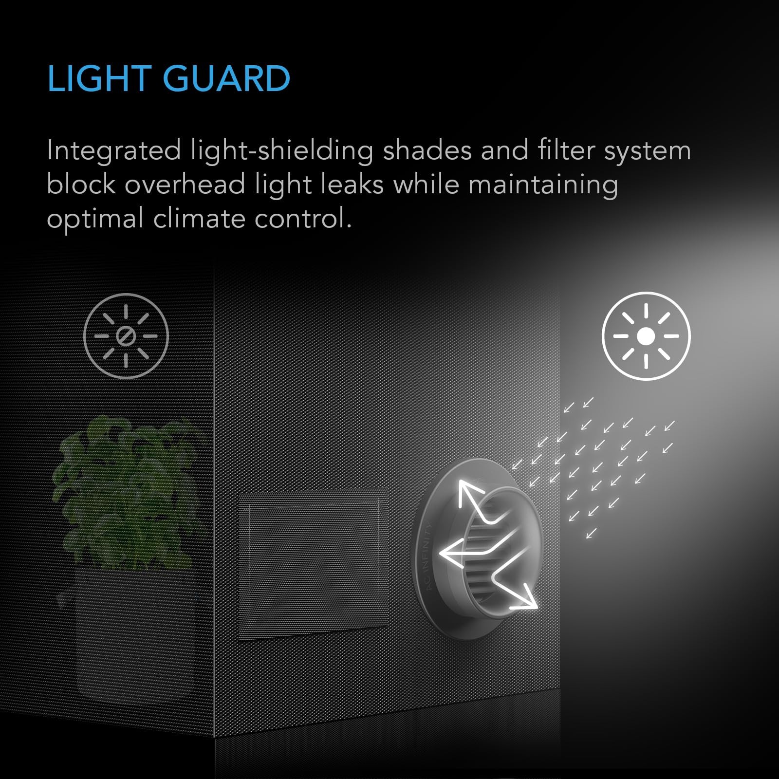 AC Infinity Grow Tent Duct Vent, 2 Pack – Light-Blocking Twist-On Air Vents with