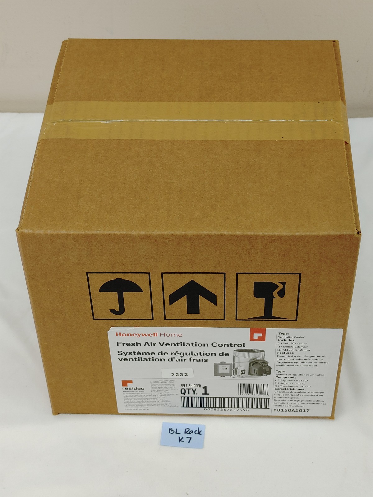 Honeywell Fresh Air Ventilation System Y8150A1017 with TrueZone Damper