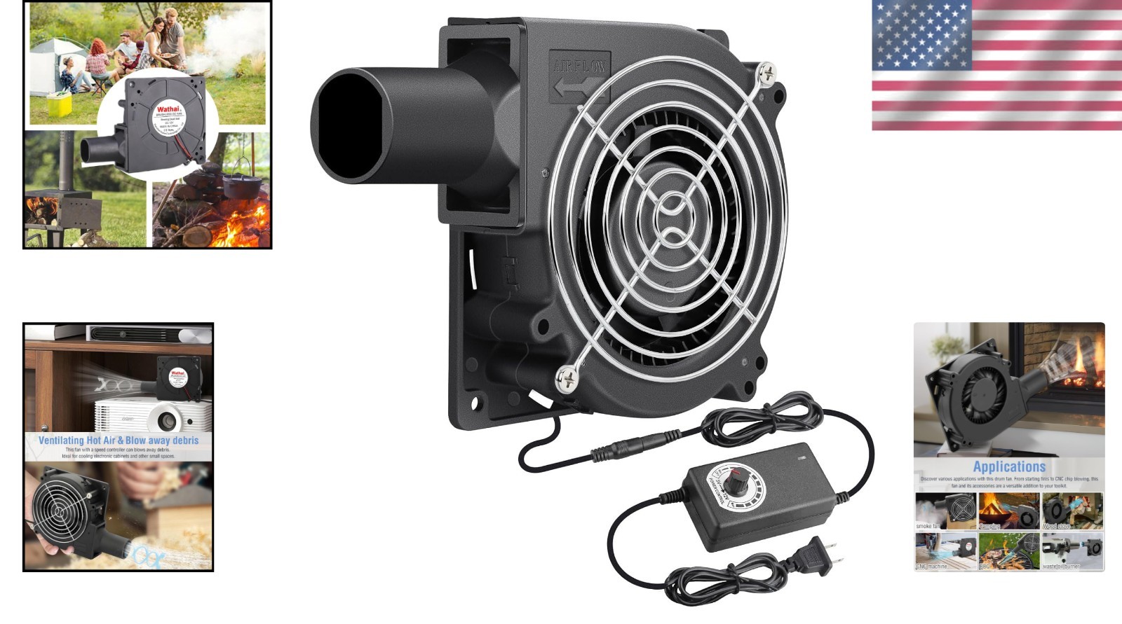 120mm 32mm Dual Ball Blower Fan 12V 110v AC Variable Speed Cooler DIY Projects