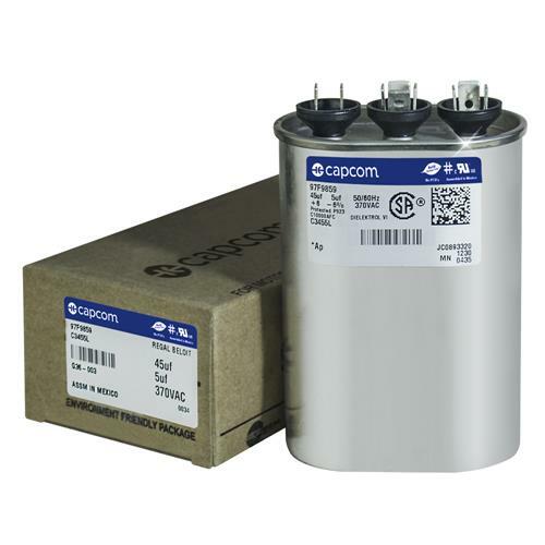45 + 5 uf MFD 370 VAC – Genteq / GE Oval Dual Capacitor # 97F9859 97F9693