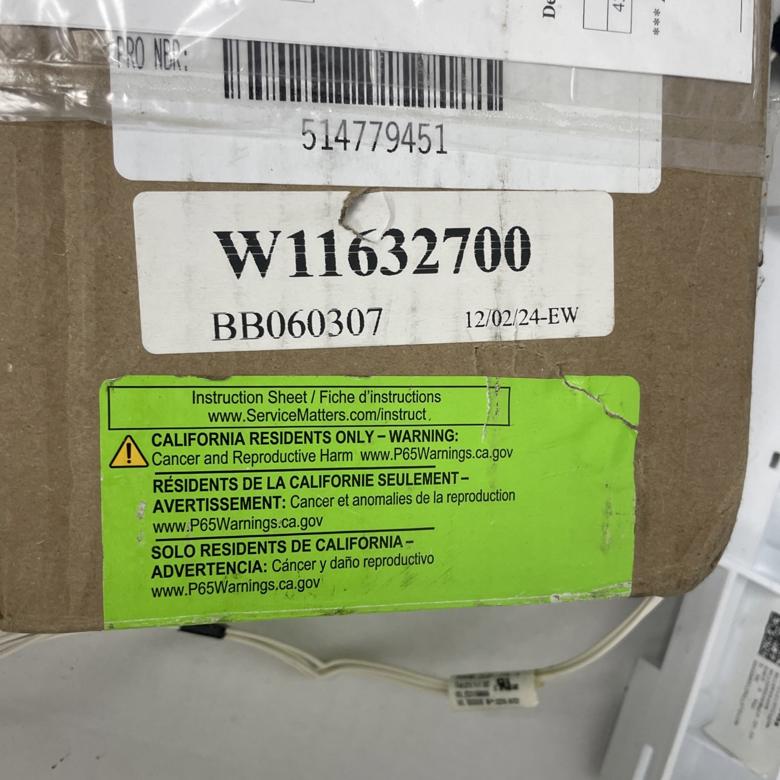 Whirlpool W11632700 Console Assy 1/2″ Black