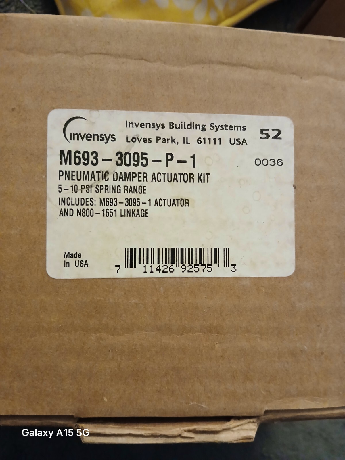 Pneumatic Damper Actuator Kit