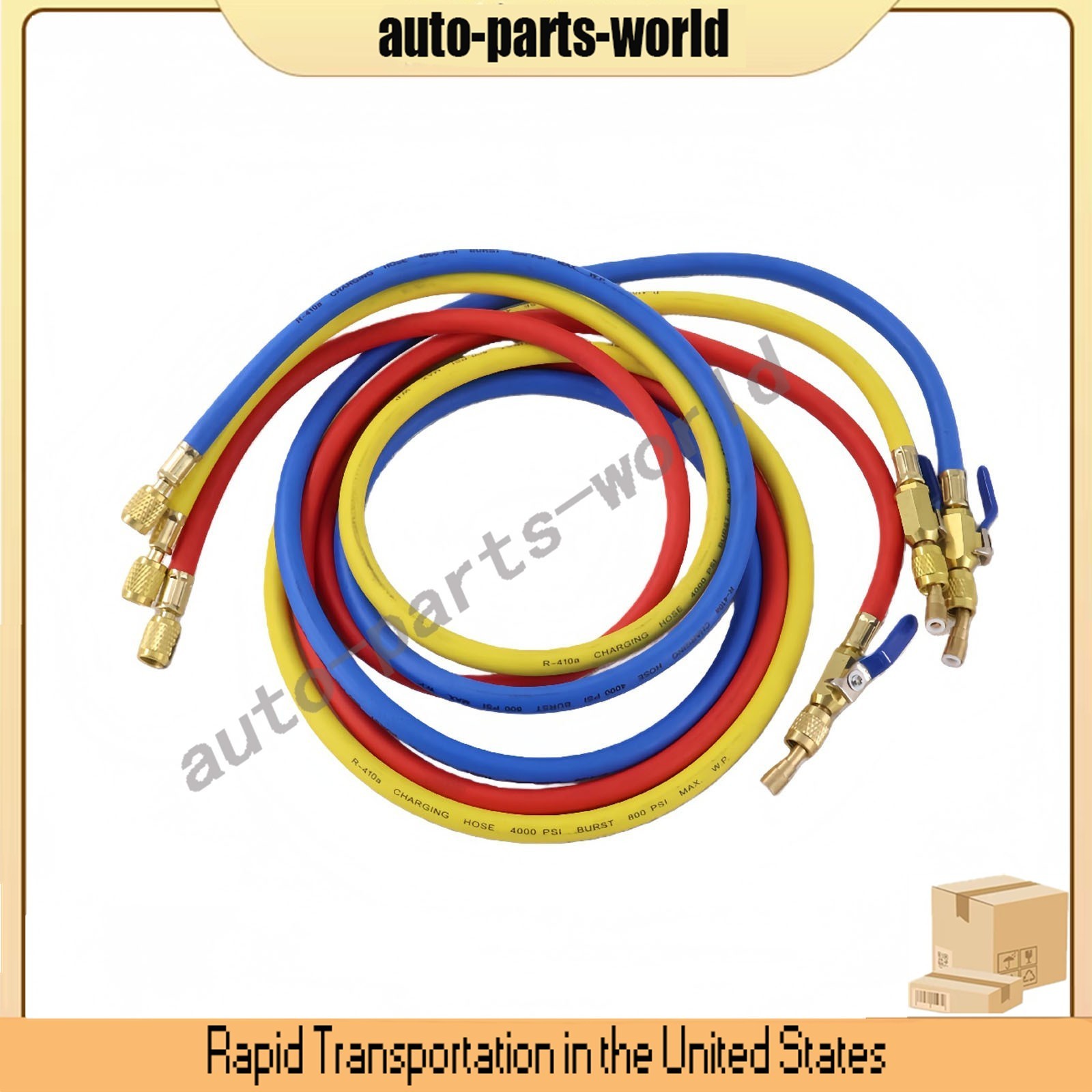 29986 For Plus II 1/4″ Charging Hose Set 72″ Compact Ball US STOCK