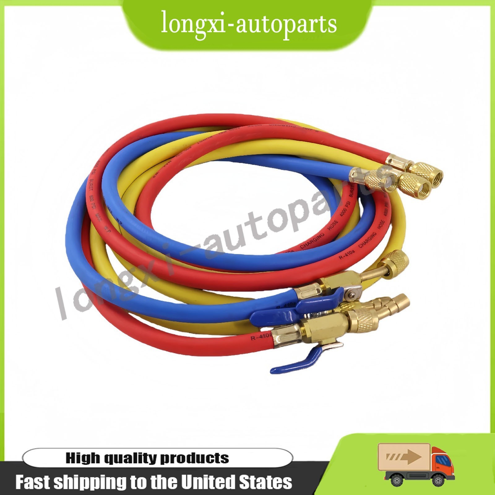 NEW For Yellow Jacket 29986 Plus II 72″ HVAC Charging Hose Set 1/4″ (3-Pack) USA