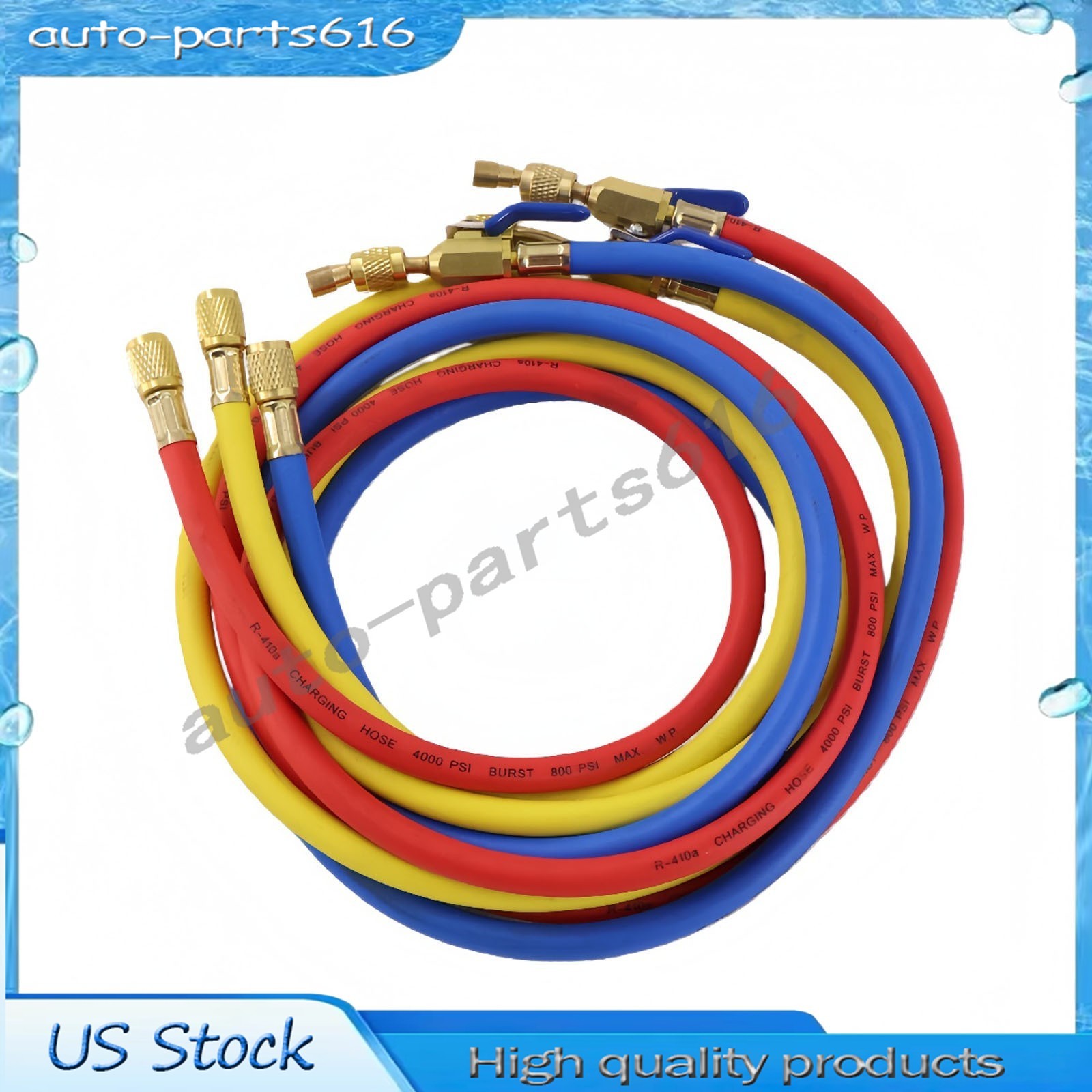 3Pack 29986 For R-410A Refrige Plus II 1/4″ Hose with Compact Ball Valve 72″ NEW