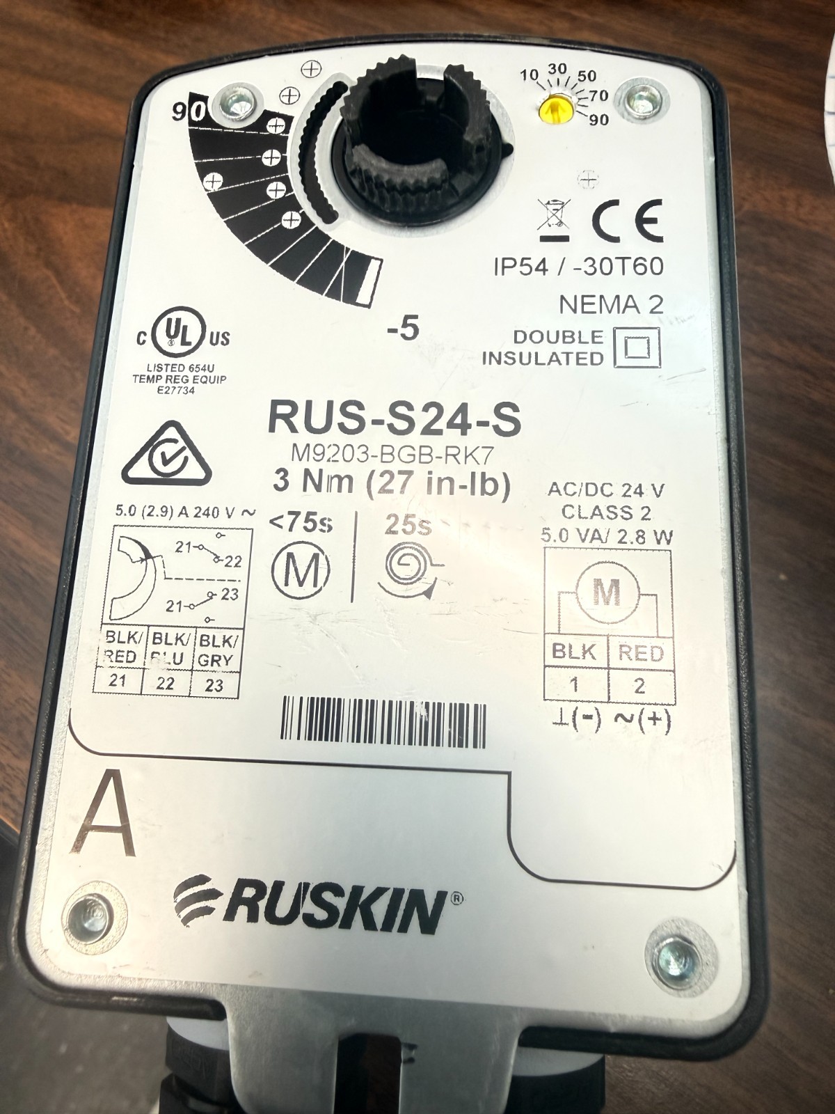 Ruskin 24 Volt Acuator RUS-S24-S