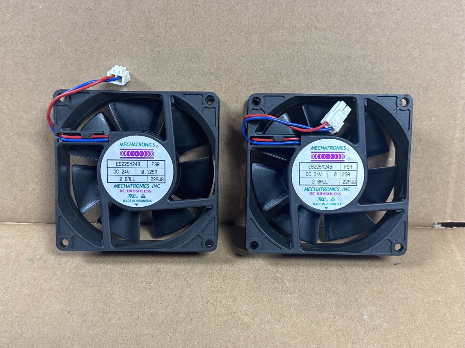 NEW LOT (2) Mechatronics E9225M24B FSR DC Brushless Fan 24V 0.125A FAST SHIPPING