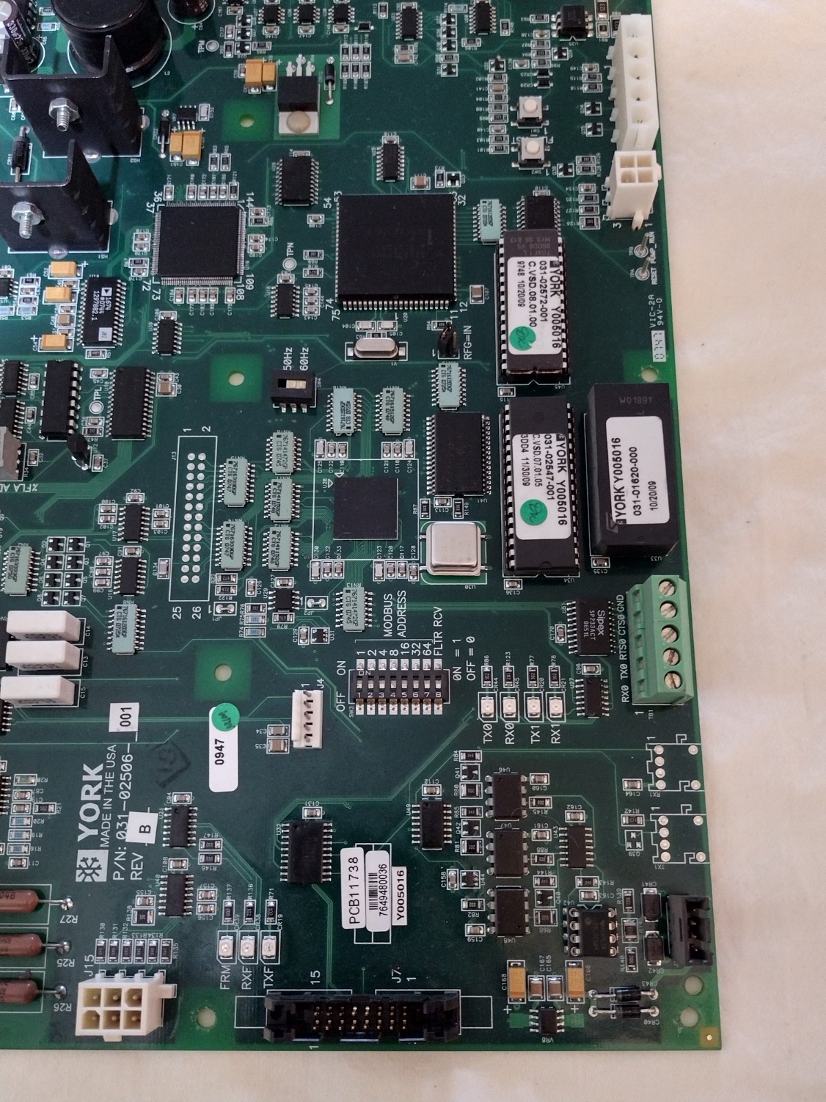 York Chiller Logic Board 031-02506-001 Rev B
