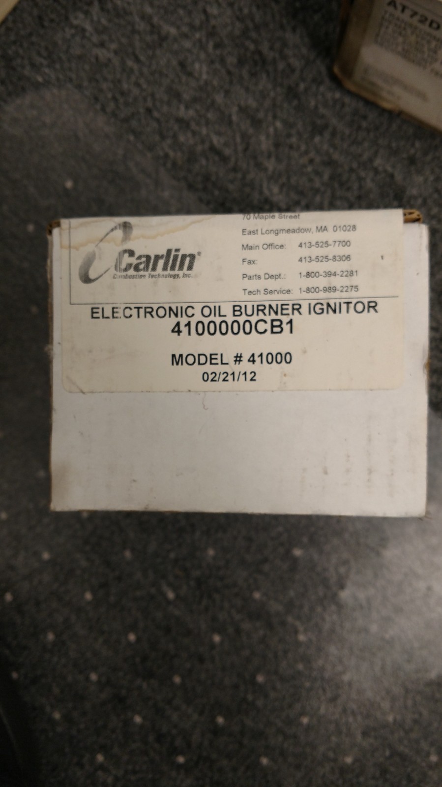 Carlin 41000 Constant Duty Electric Ignitor Branded for Cleaver Brooks 832-2451