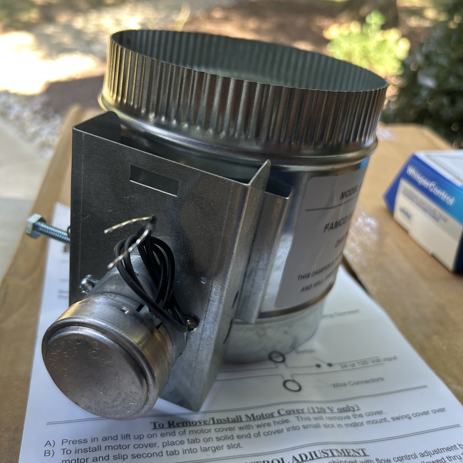 Motorized Damper HVAC Zone Control Damper 24 Volt Normally Closed, Power Open