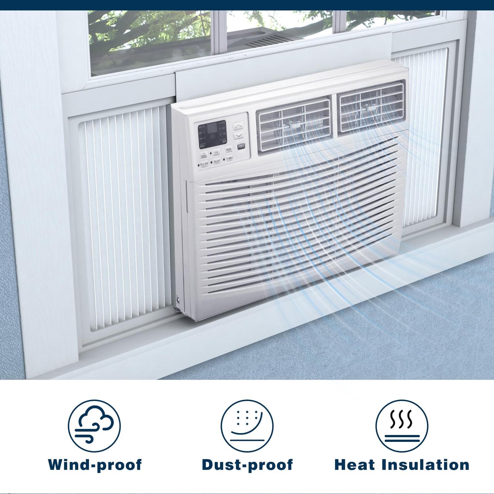 Pearwow Window Air Conditioner Side Panel with Fits 12000BTU AC Units