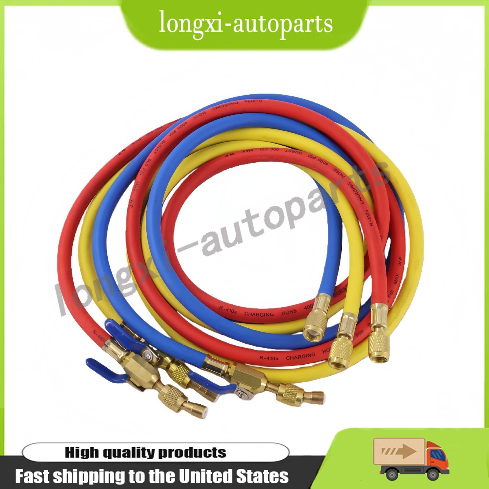 NEW For Yellow Jacket 29986 Plus II 72″ HVAC Charging Hose Set 1/4″ (3-Pack) USA