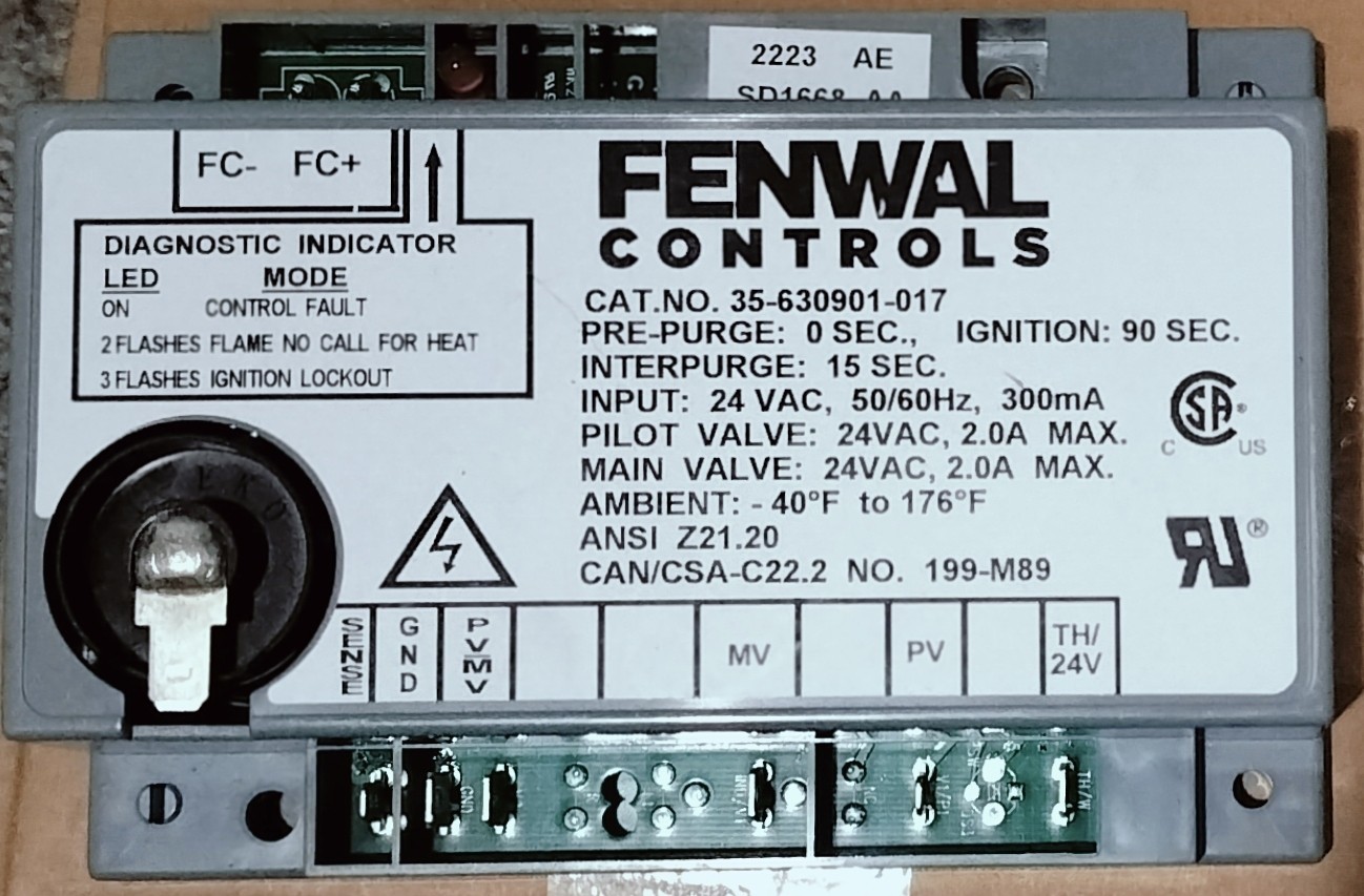 Fenwal Spark Igniter Catalog No. 35-630901-017 Automatic Ignition System
