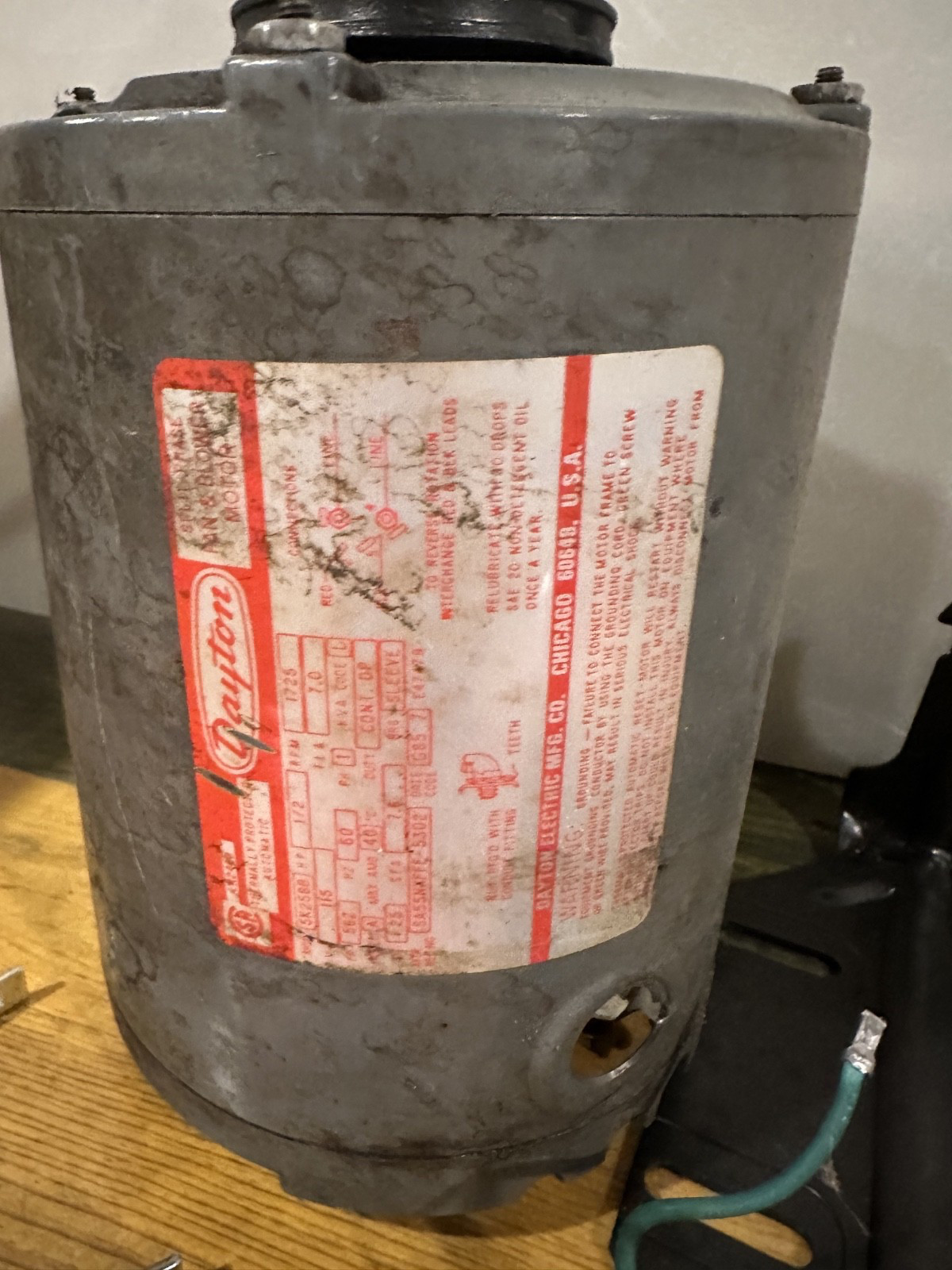 AO Smith SGF2064V1 1/2HP Reversible Motor 115V 1725/1140RPM Mexico Used