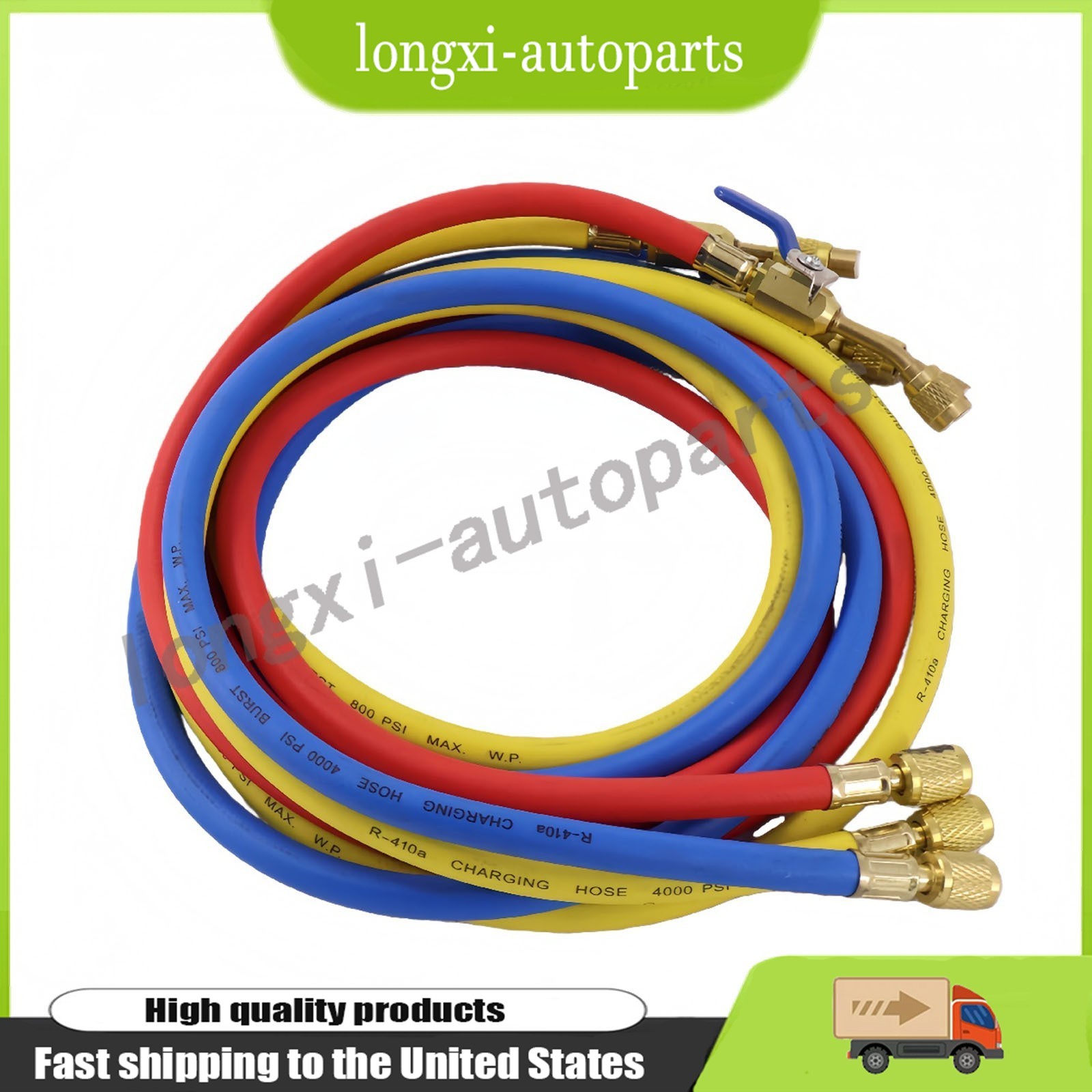 NEW For Yellow Jacket 29986 Plus II 72″ HVAC Charging Hose Set 1/4″ (3-Pack) USA