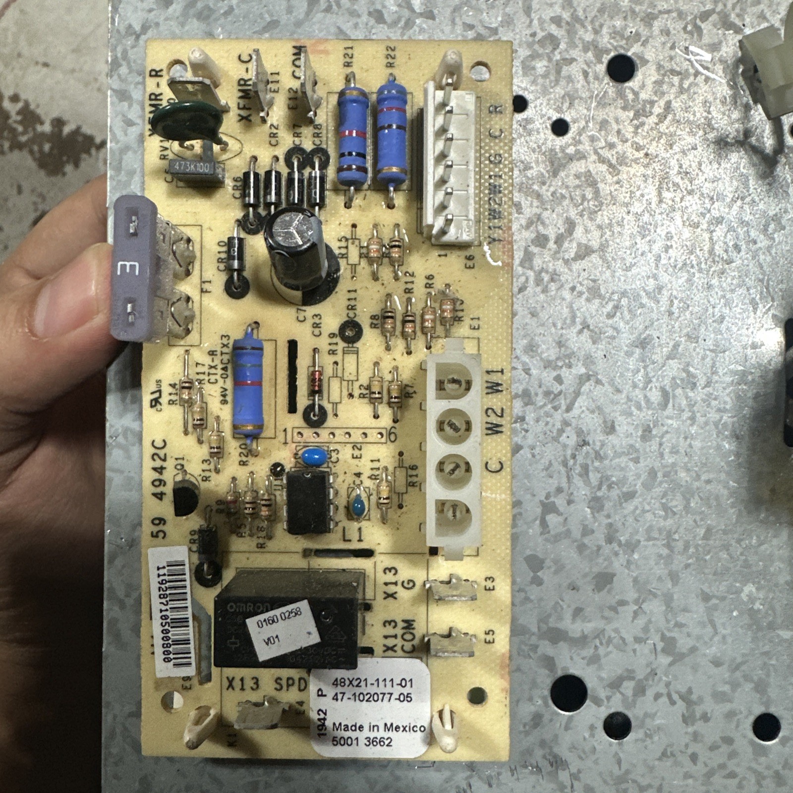 RHEEM RUUD EMERSON FAN BLOWER CONTROL CIRCUIT BOARD 48X21-111-01 47-102077-05