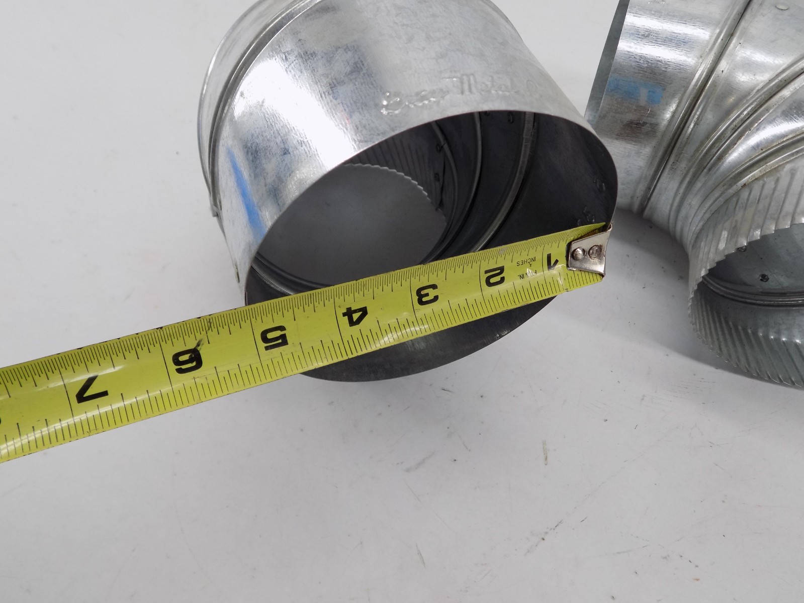 NEW LOT OF 2 HVAC 90 Degree Round Adjustable Duct Elbow Galvanized Steel 5″