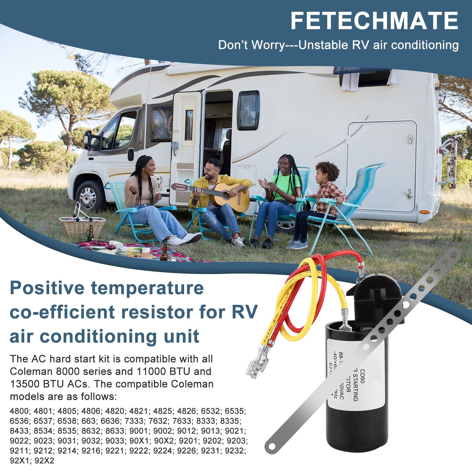 Fetechmate 8333A9021 Air Conditioner Hard Start Kit 1 Count (Pack of 2)