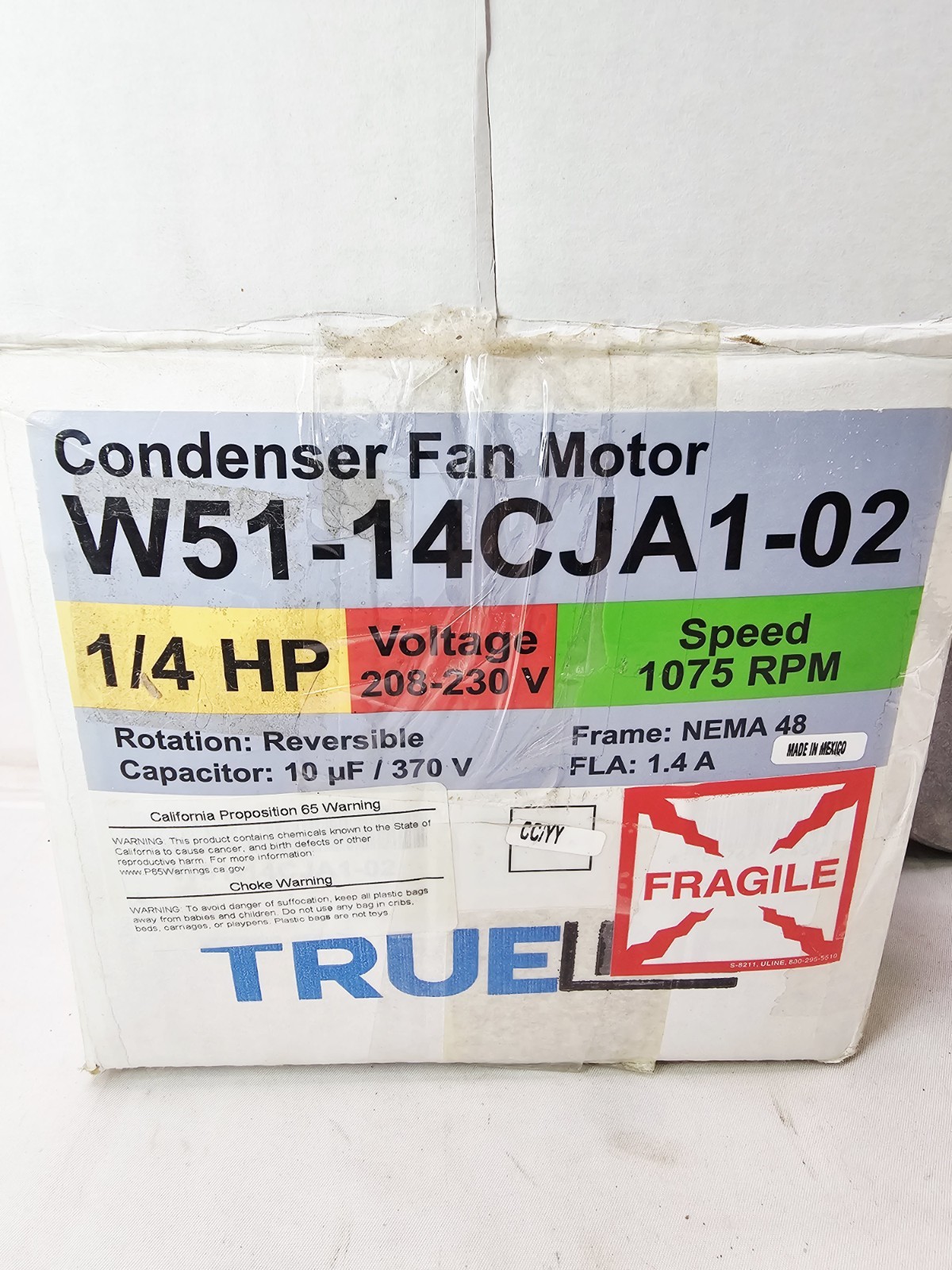 W51-14CJA1-02 Condenser Fan Motor 1/4 HP 208/230V 1075 RPM Replacement