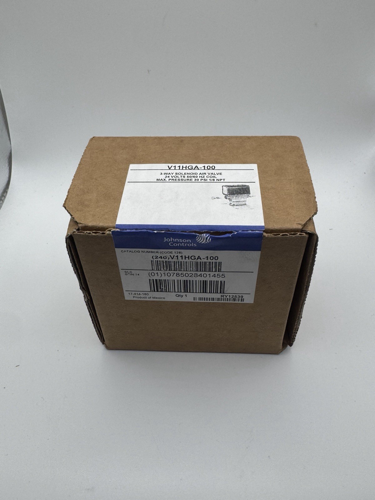 Johnson Controls V11HCA-100 3-way Solenoid Air Valve NEW HVAC