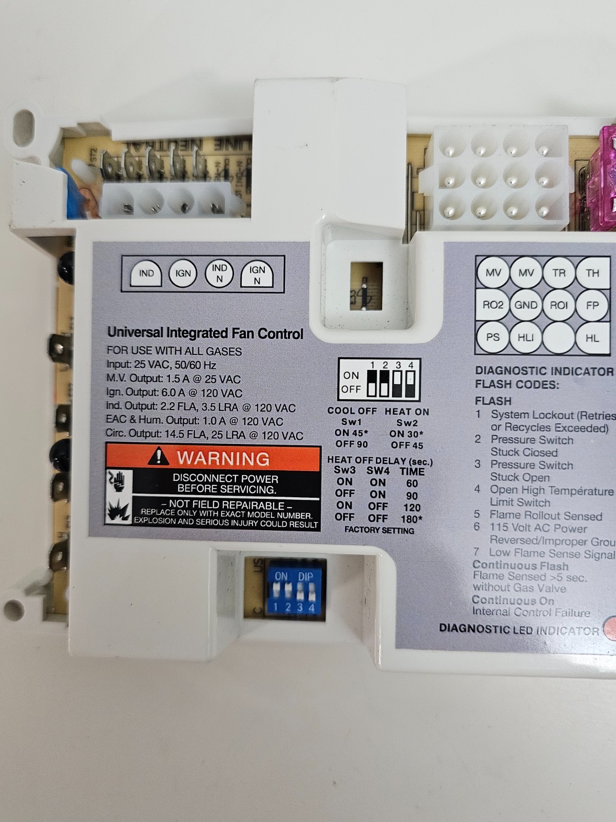 50A55-843 Ignition Control Module Universal Furnace Control Board Lennox White-R