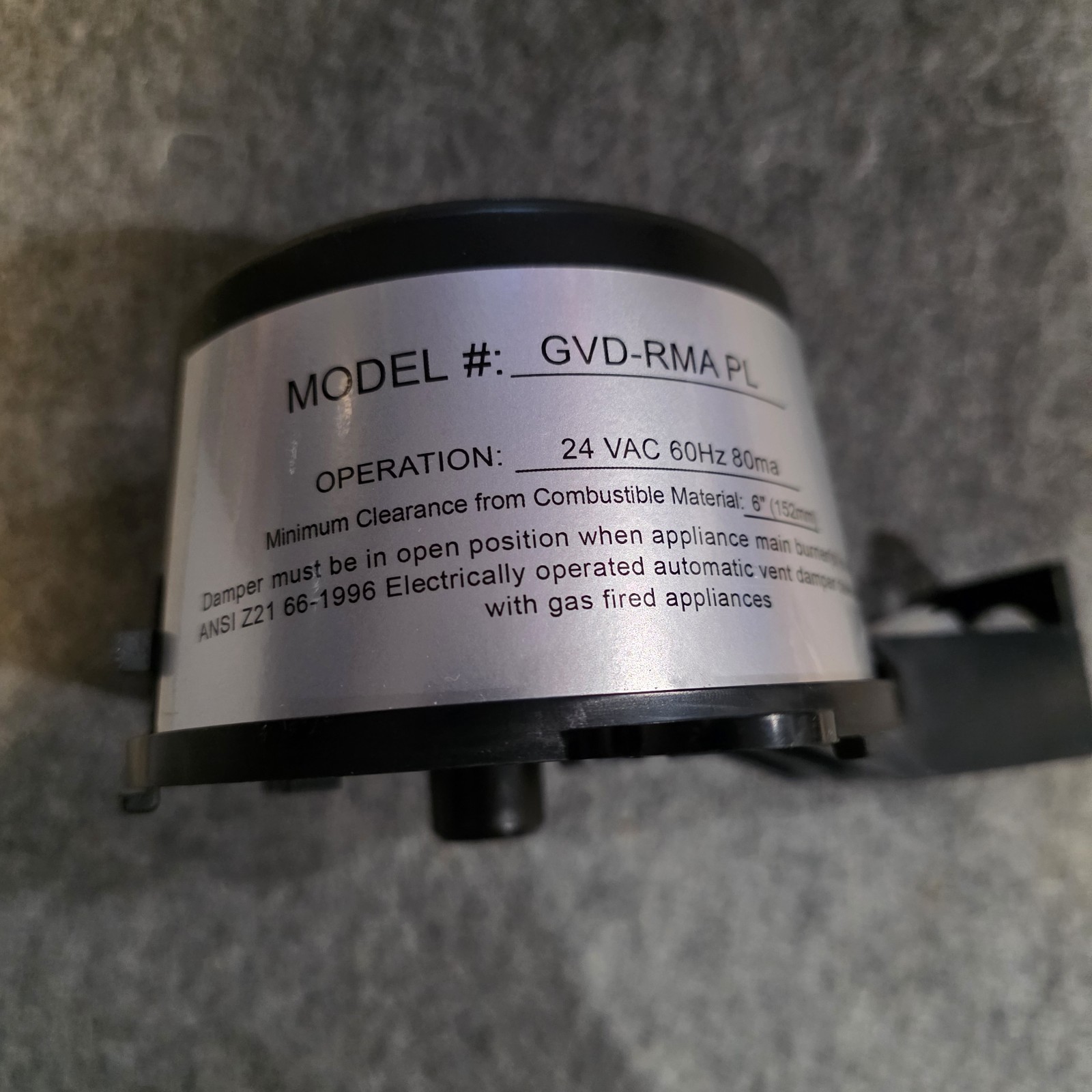 46491600 Boiler Damper Motor 24VAC 60Hz 80mA For GVD RMA PL Vent Damper Motor US