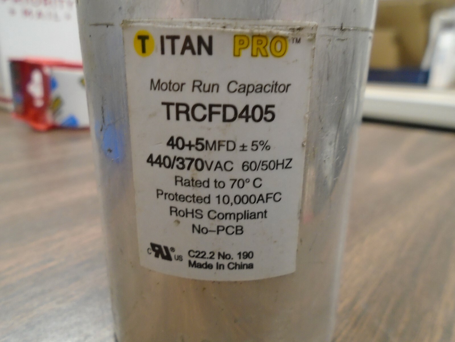 Packard Titan Pro TRCFD405 40 + 5 MFD – 440/370V Round Motor Run Capacitor HVAC