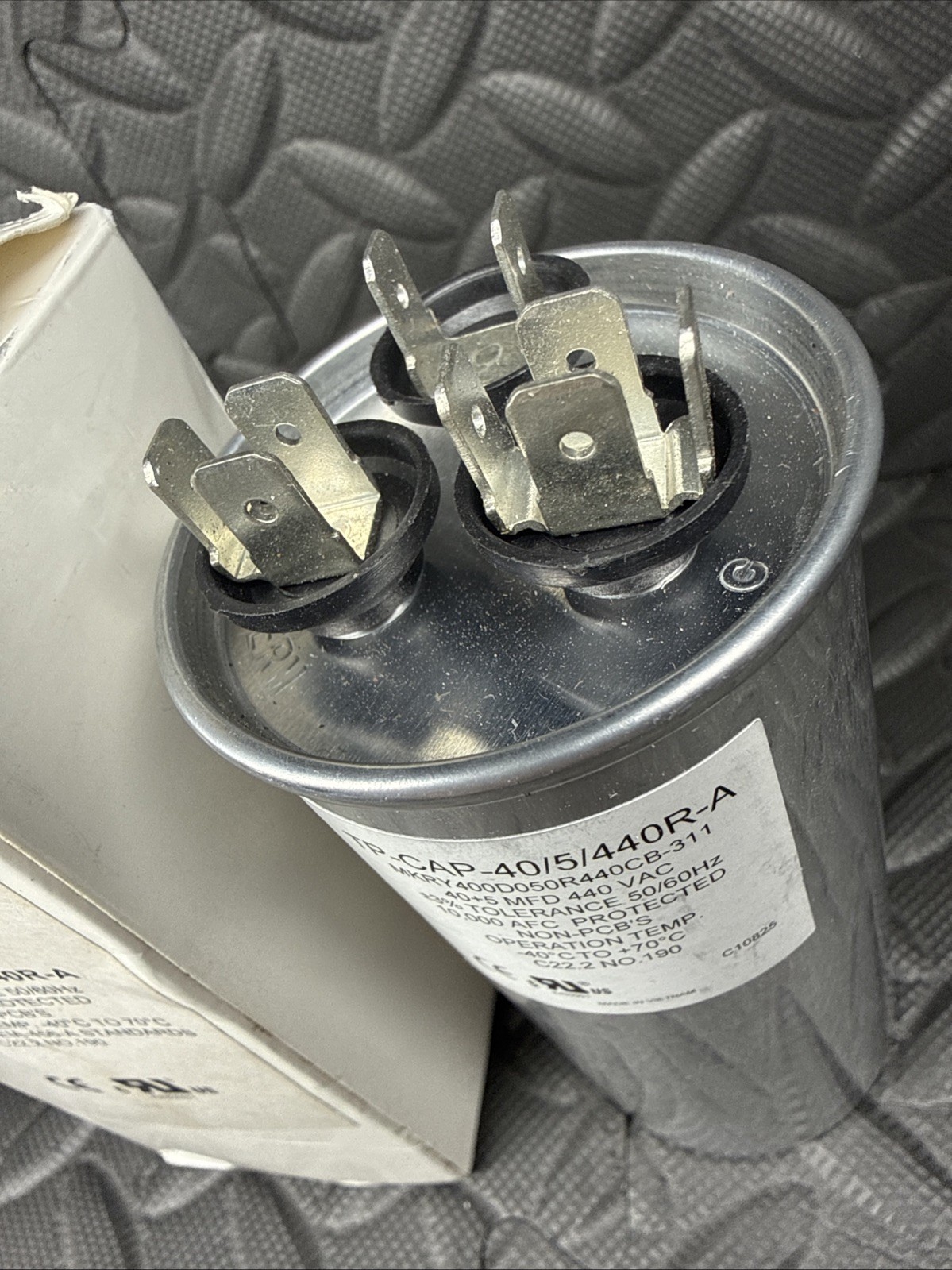 NEW 40+5 Mfd 440 Volt Round Run Capacitor Tradepro HEAVY-DUTY Tp-cap-40/5/440r