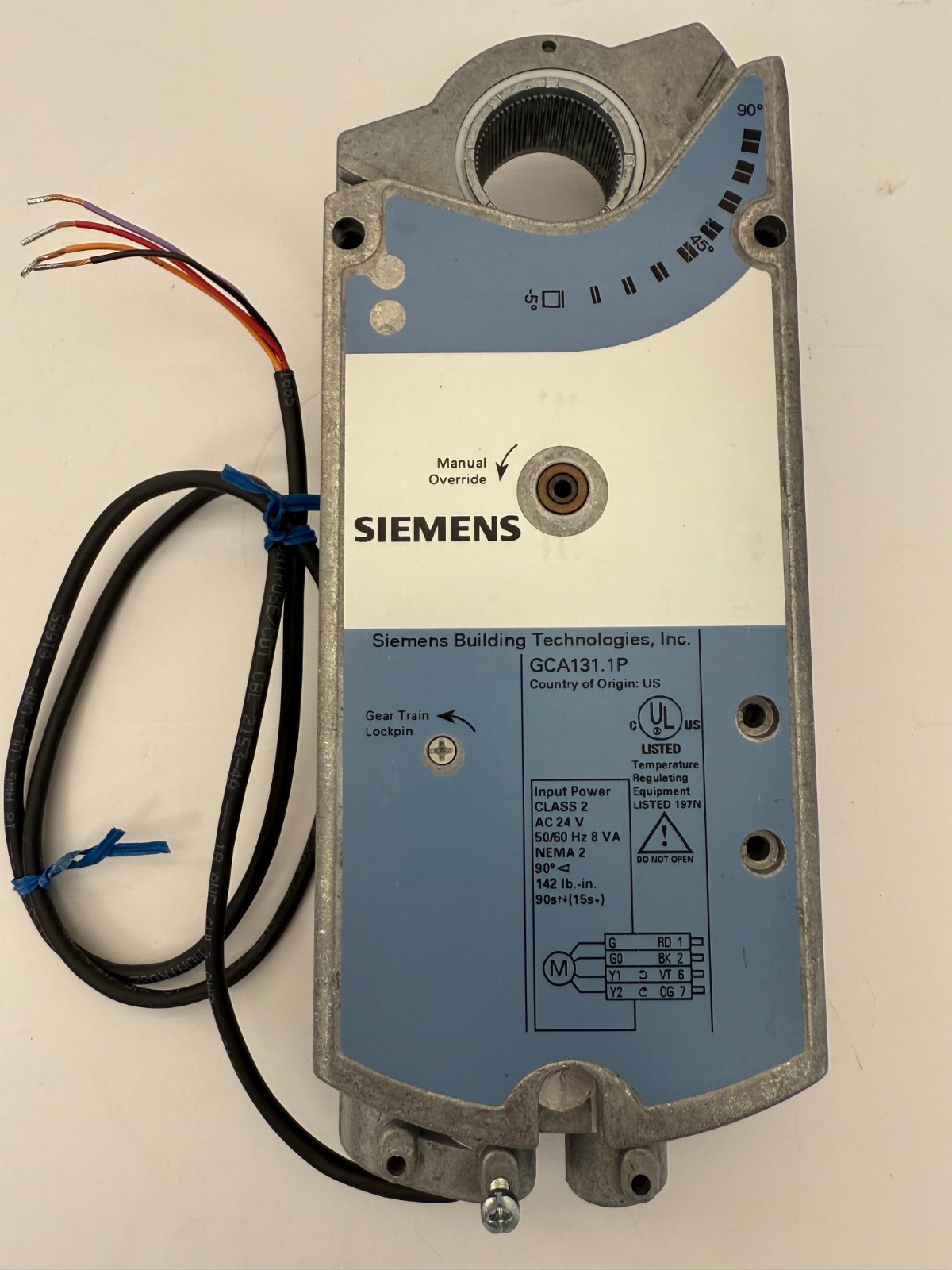SIEMENS GCA131.1P OPENAIR ACTUATOR SR 24V 142IN LB 3P NEW OPEN BOX