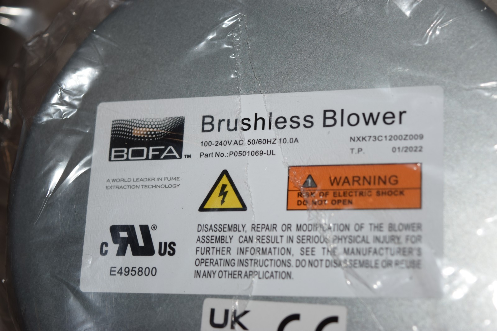 BOFA P0501069-UL Brushless Blower