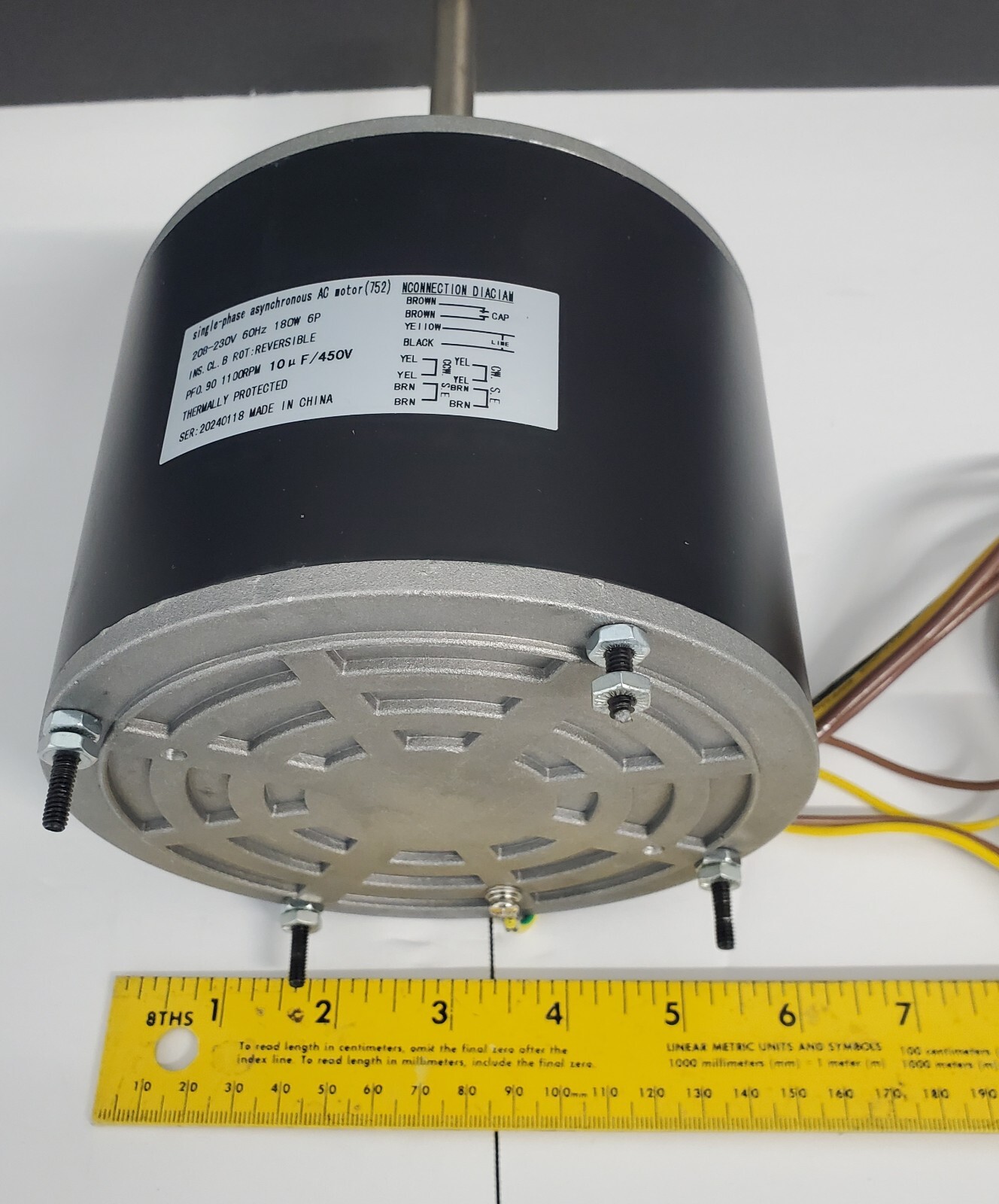 Condenser Fan Motor 5KCP39EGS070S 180 Watt 1100RPM 208-230V For GE3905 6DLL0