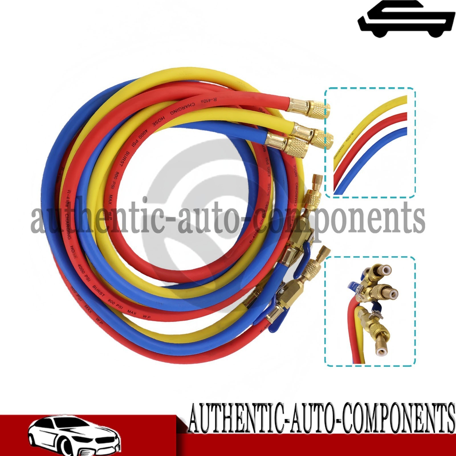 For Yellow Jacket Plus II 1/4″ Charging Hose Set 72″ Compact Ball (Pack of 3)