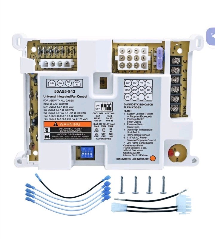 50A55-843 Furnace Control Board, Universal Integrated Furnace Control Board