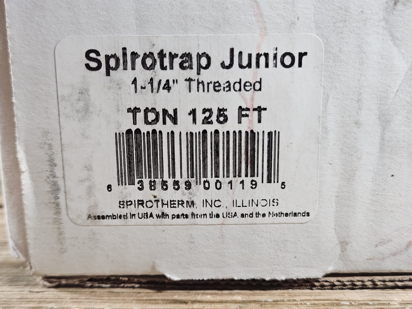 NEW 1-1/4″ Threaded Spirotrap Junior Dirt Separator TDN 125ft