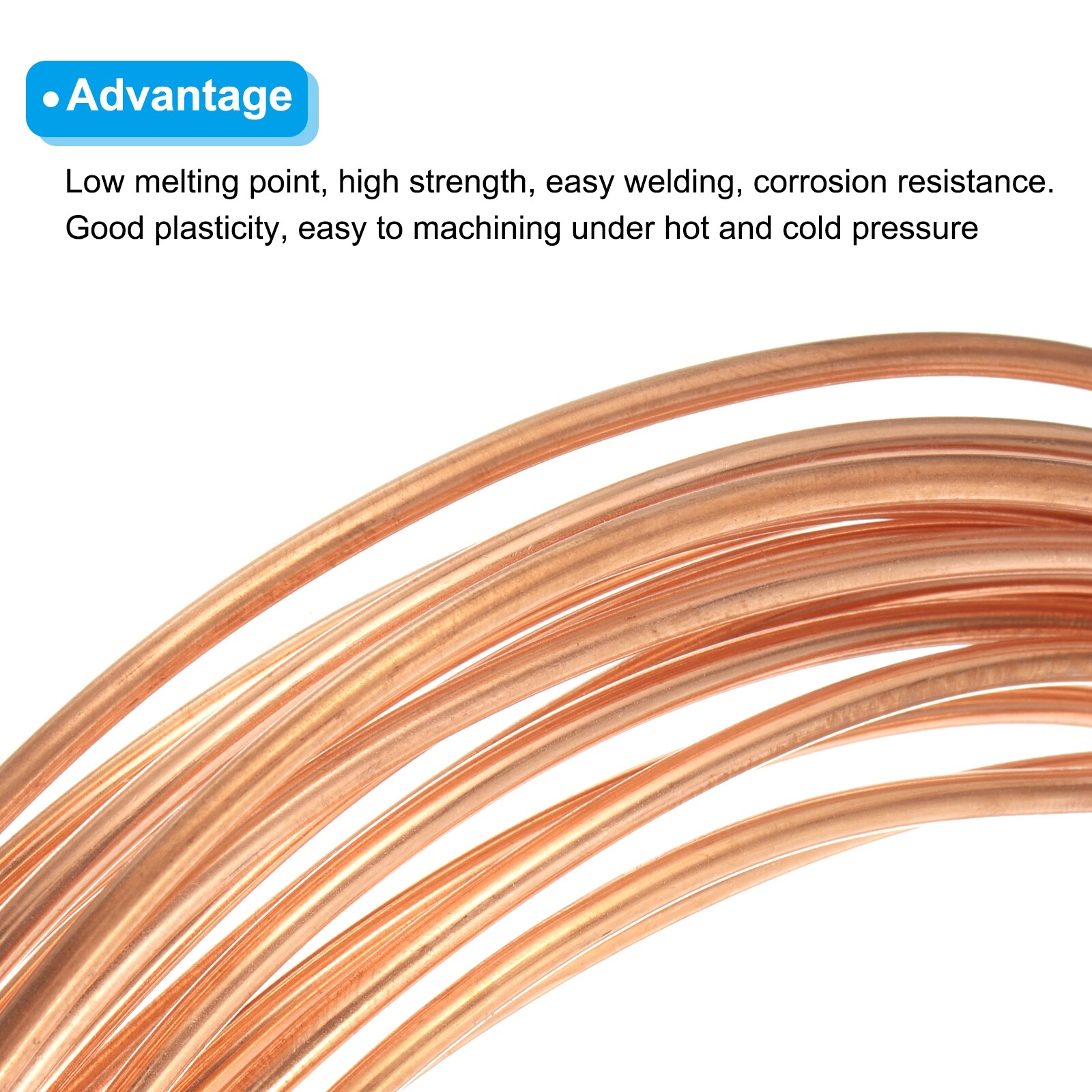 Copper Tube 1/8” OD x 24.6Ft Refrigeration Flexible Pipe Seamless Hollow