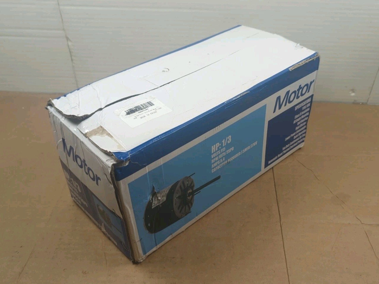 DL1036 Blower Motor 1/3 HP 1075 RPM 3-Speed 115V 4.9A 48 Frame Sleeve Bearing