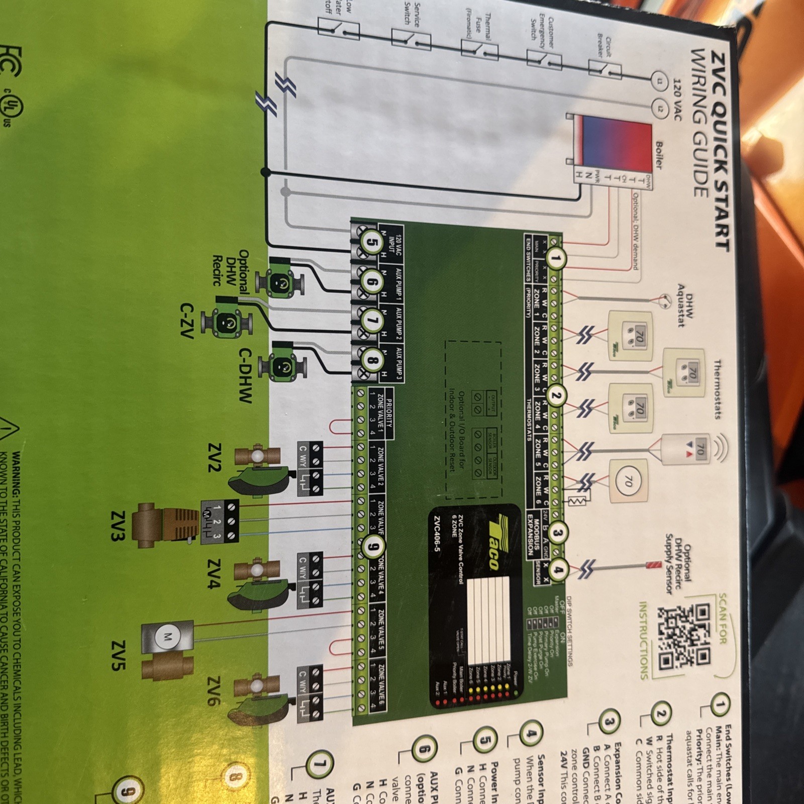 Taco ZVC404-5 4 Zone Valve Control (missing 3 terminal screws) See Photo