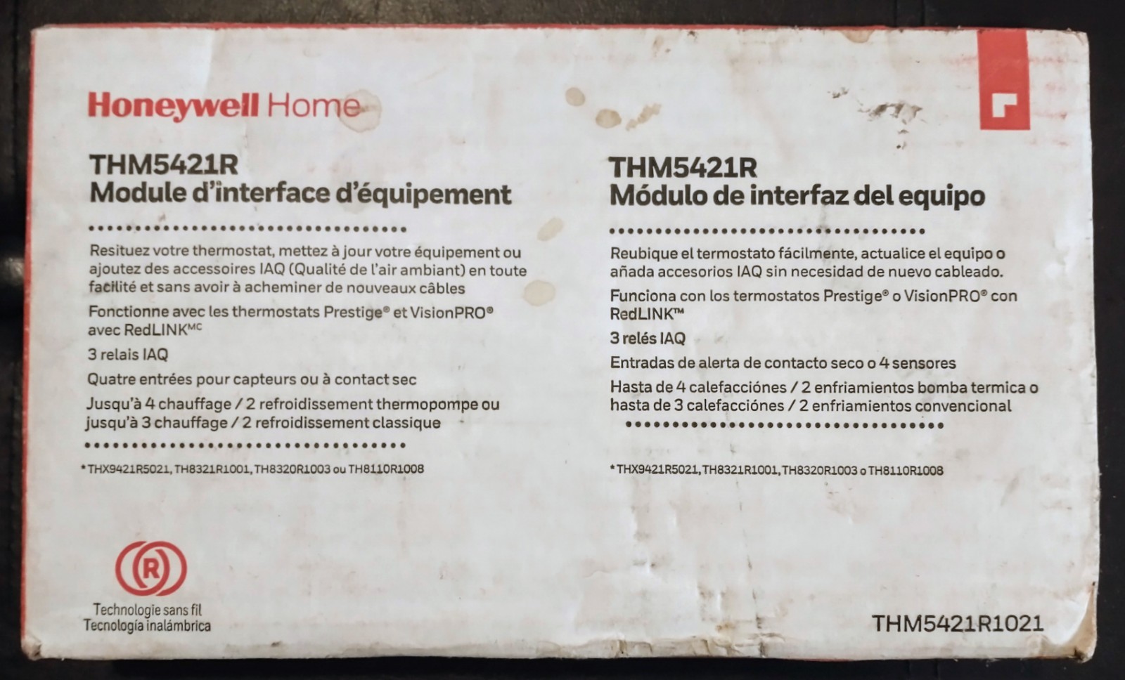Honeywell Home THM5421R – Equipment Interface Module W/ Redlink Technology (New)