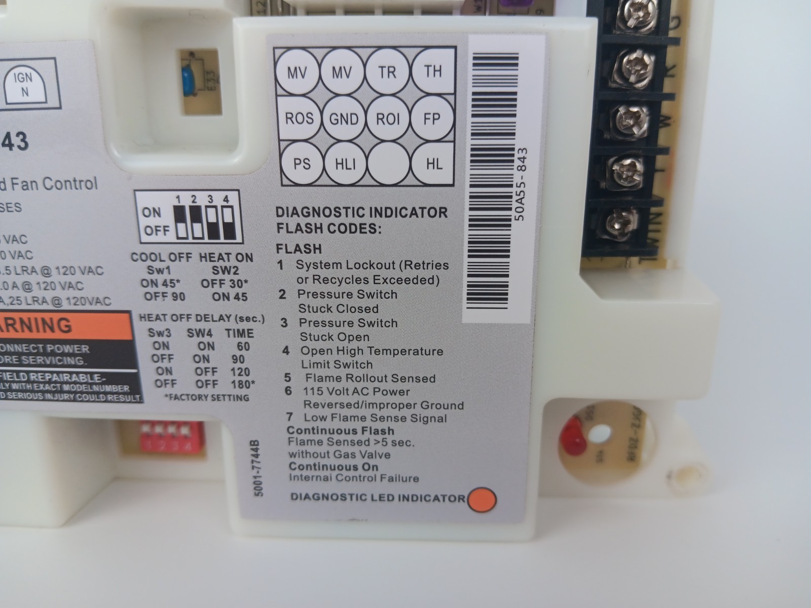 50A55-843 Furnace Control Board, Fit for White Rodgers Furnace Ignition Module..