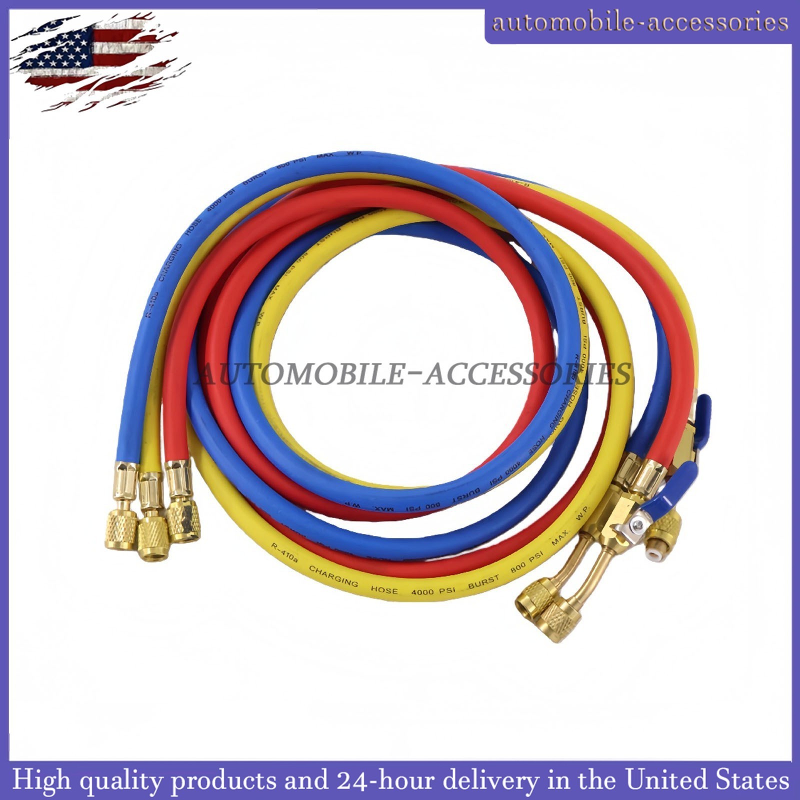 NEW For R-410A Refrige 3Pack 29986 Plus II 1/4″ Hose with Compact Ball Valve 72″