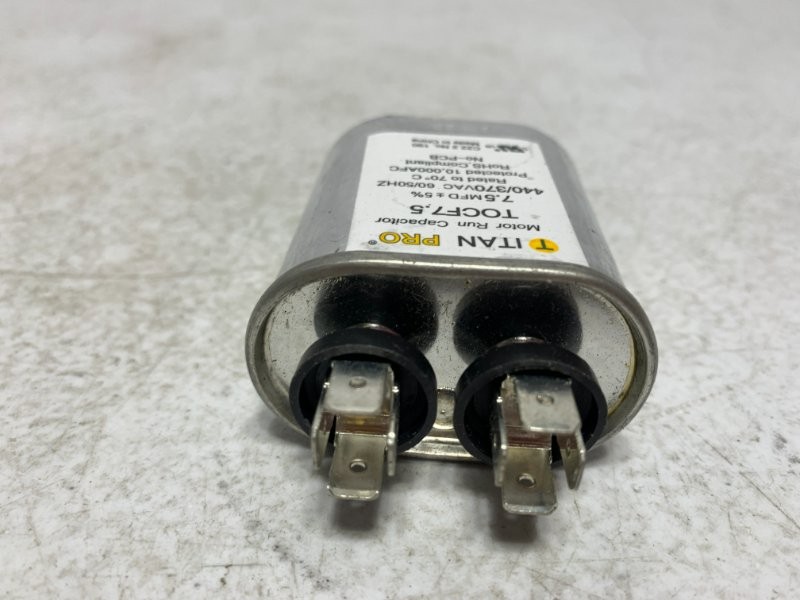 Titan Pro TOCF7.5 Run Capacitor 7.5 MFD 440/370V Oval