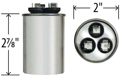 GE / Genteq 30 + 5 uf 370 VAC Round Dual Run Capacitor C3305R 27L877 97F9833