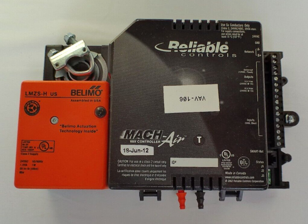 Belimo LMZS-H US + Reliable Controls Mach-Air VAV Controller
