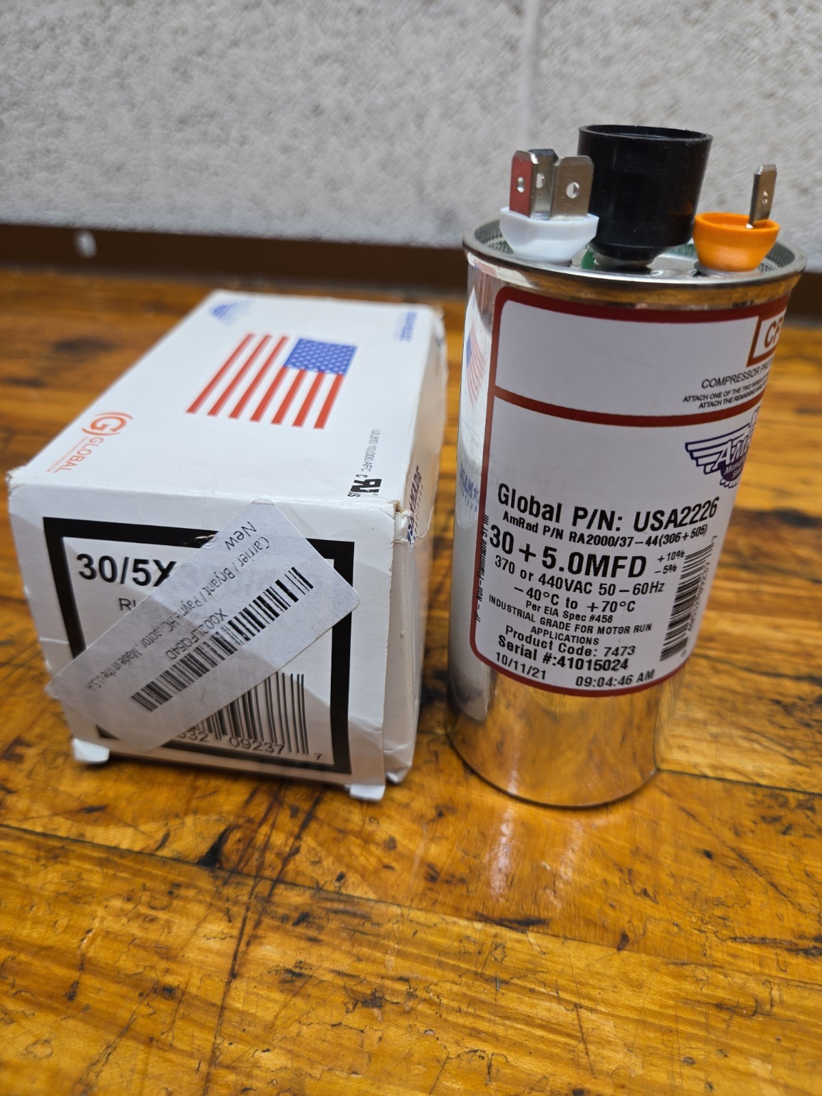 USA2226 30+5 uf/MFD 370-440 VAC volts AMRAD Dual Run Capacitor 50/60 Hz