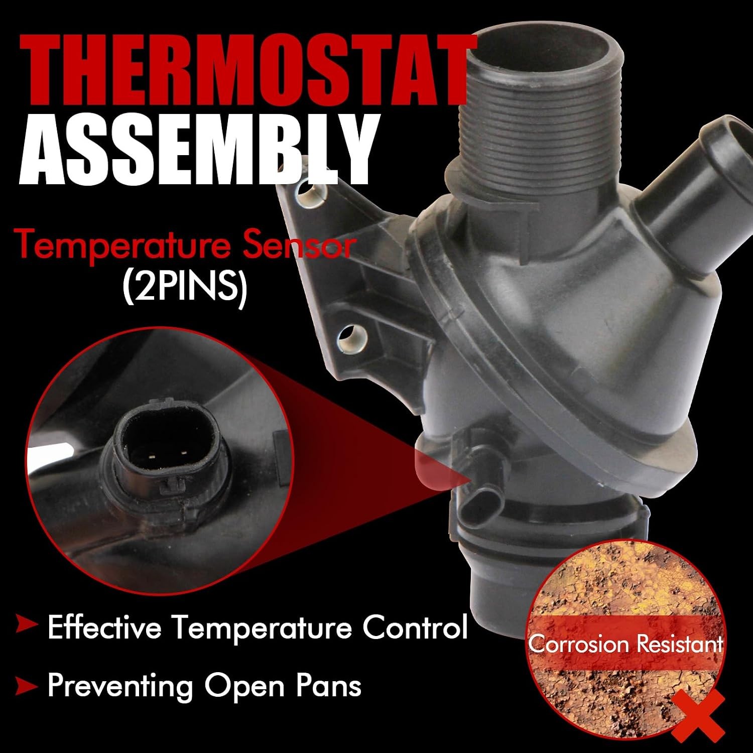 Engine Coolant Thermostat Assembly Compatible with 2012-2016 BMW 320i 325i 328i