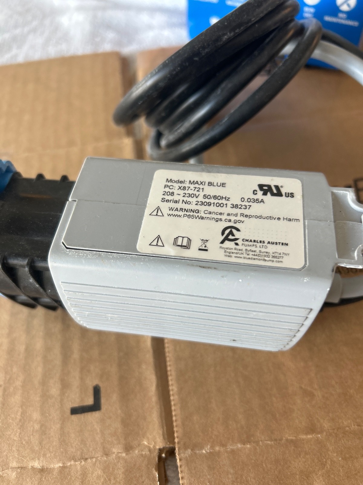 Blue Diamond MaxiBlue Condensate Pump HVAC X87-721 208/230v