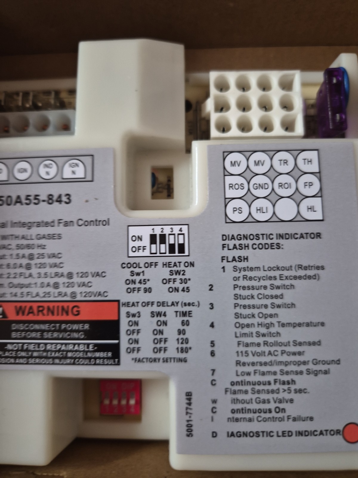 Universal Integrated Furnace Fan Control Board for White-Rodgers 50A55-843