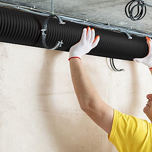 iPower Flexible 4 Inch 25 Feet Aluminum Ducting 4 Layer 4 25 Feet, Black