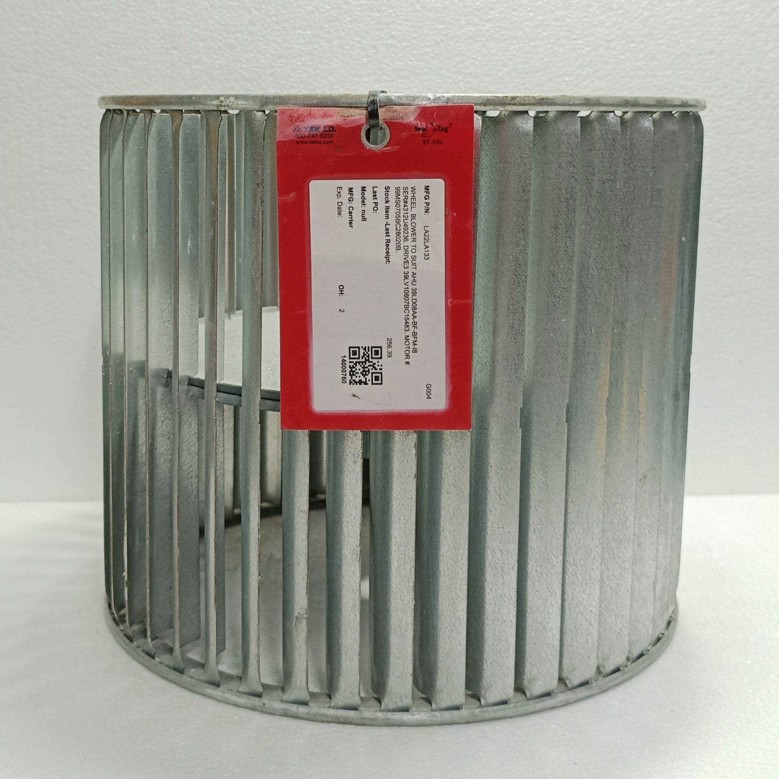 NEW Carrier LA22LA133 Blower Wheel 12×11 5/8″ Bore 39LD08 HVAC Squirrel Cage